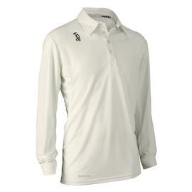 KOOKABURRA KB Pro Active Long Sleeve Shirt Cream - Senior [Sizes S - 3XL]