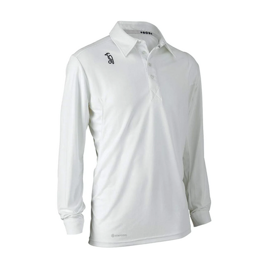 KOOKABURRA Pro Players Long Sleeve Shirt White - Senior [Sizes Small - 3XL]