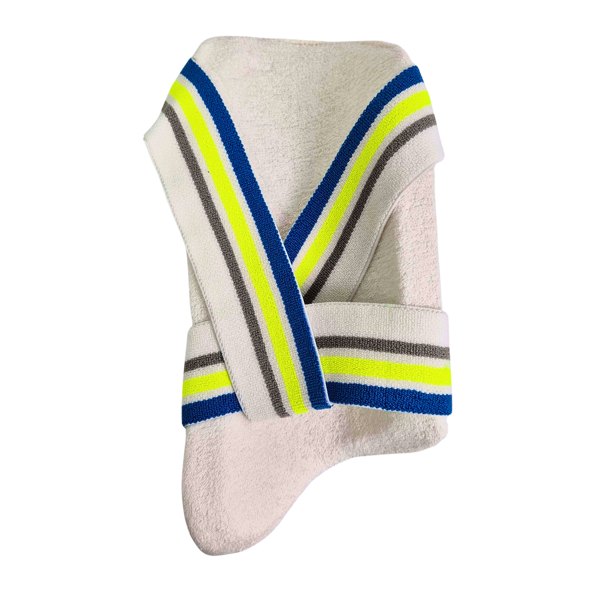 Close-up of Velcro strap and towelling backing on HRS Thigh Guard.