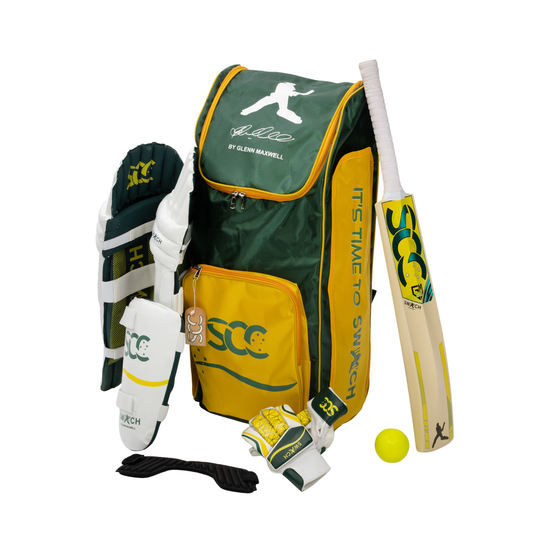 SCC Switch Rush Gold Kashmir Willow Ambidextrous Cricket Kit '26/27 - Youth