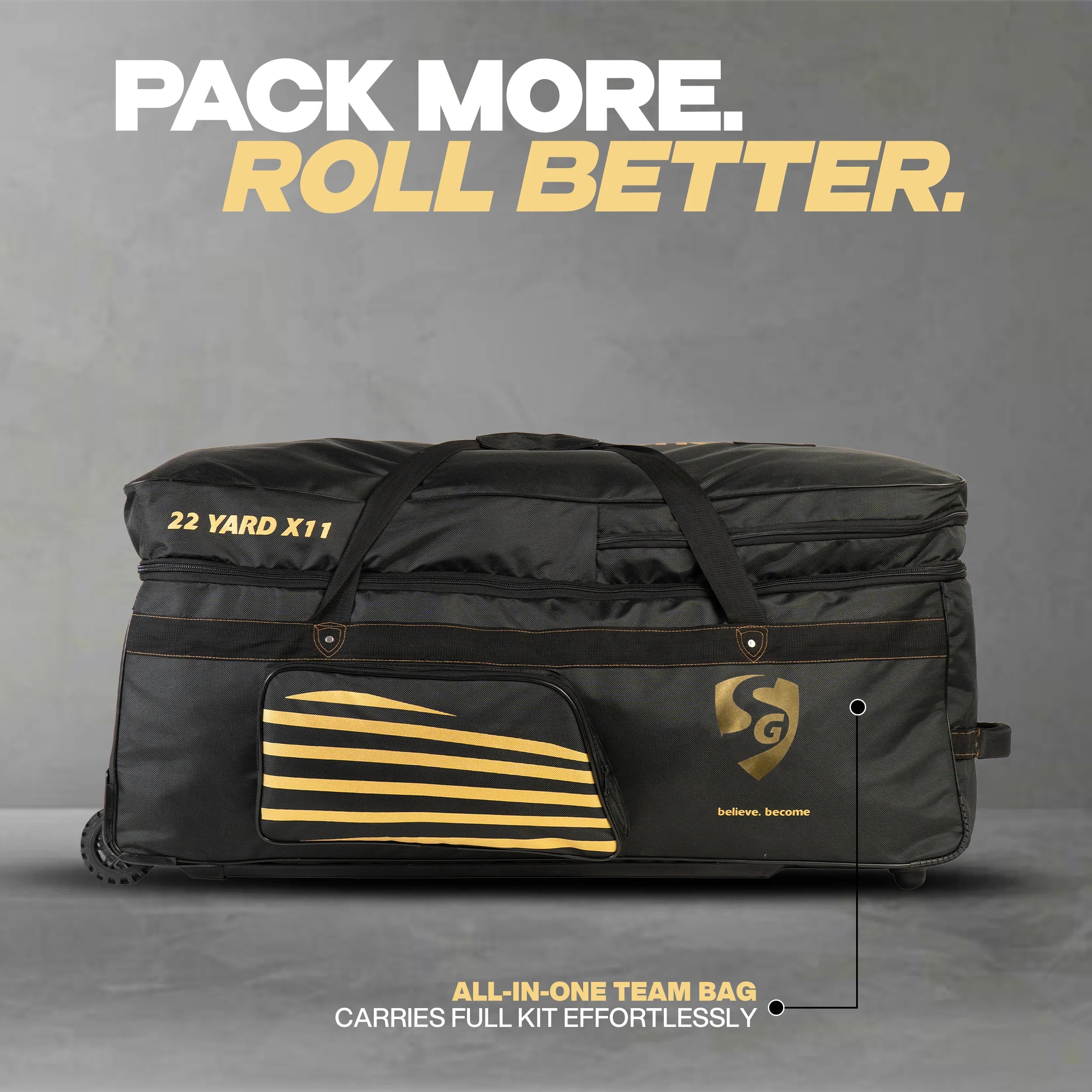 SG 22 YARD X11 Wheelie Kit Bag - 101 x 40 x 35cms