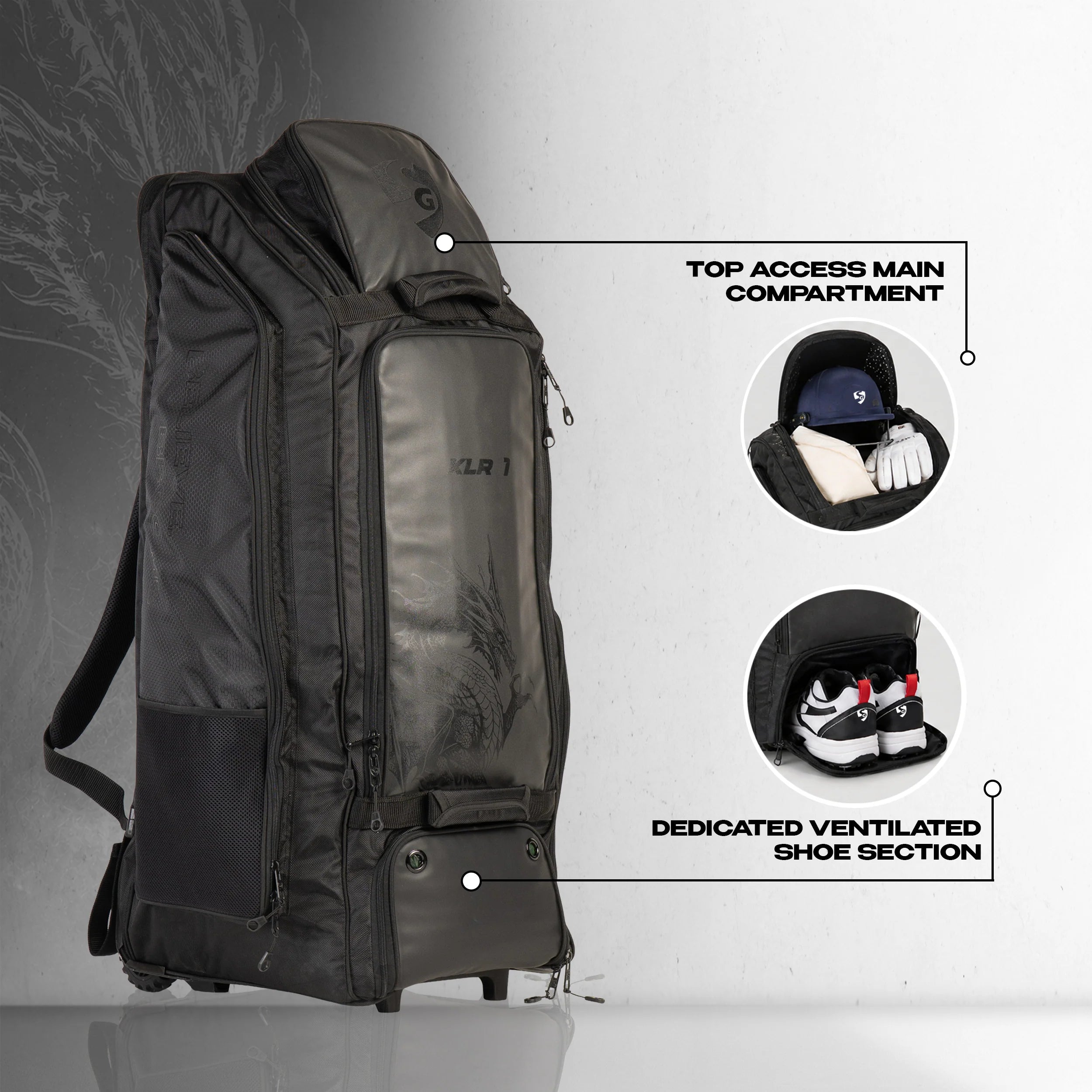 SG KLR Wheelie Duffle Kit Bag '26/27 - 97 x 34 x 34cms