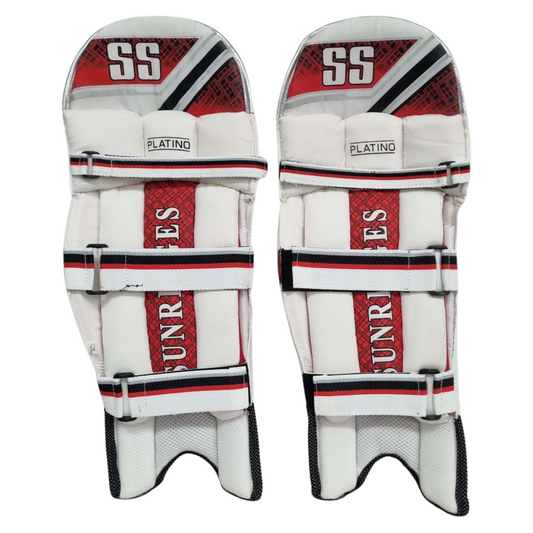 SS Platino Batting Leg Guards White/Red - Youth