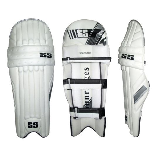 SS Dragon Batting Leg Guards White/Silver - Adult