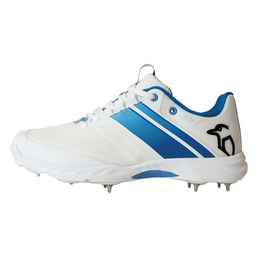 KOOKABURRA PRO 2.0 Spike Cricket Shoes White/Blue [Sizes US7-US14]