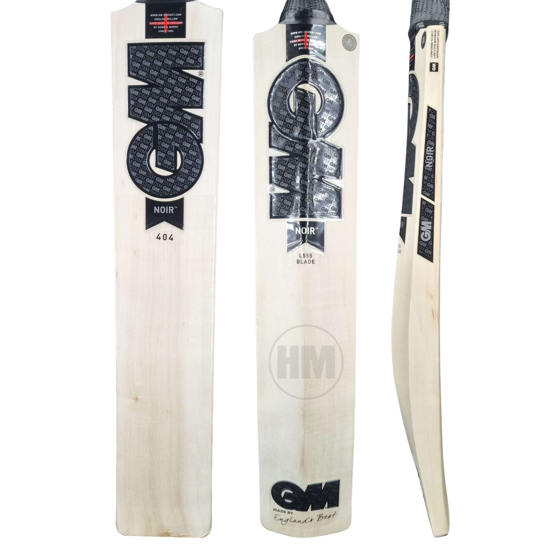 GUNN & MOORE GM Noir 404 DXM L555 Grade 3 EW Cricket Bat Highmark Cricket