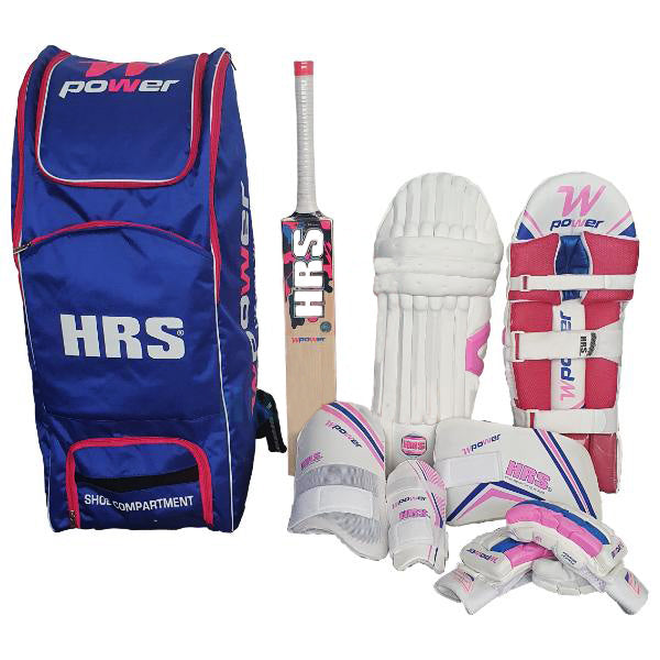 HRS WPOWER Premium Cricket Set w/ Grade 2 English Willow Bat [Women Range] - Highmark Cricket