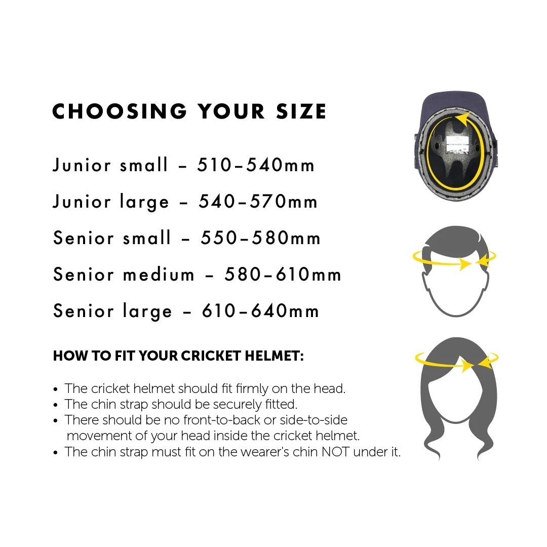 MASURI C LINE PLUS Steel Cricket Helmet (With Adjustor) - Senior - Highmark Cricket