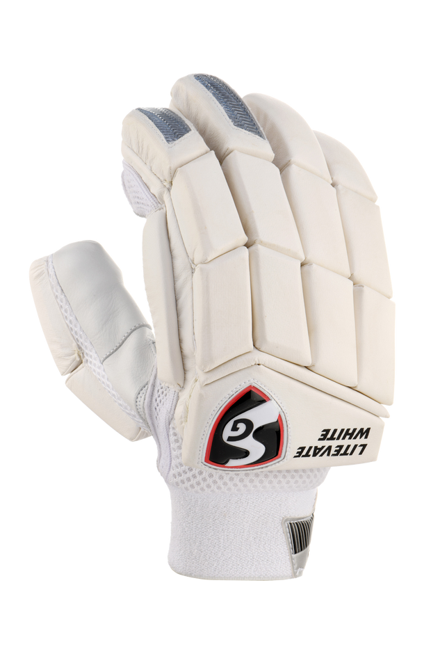 SG Litevate White Batting Gloves - Highmark Cricket